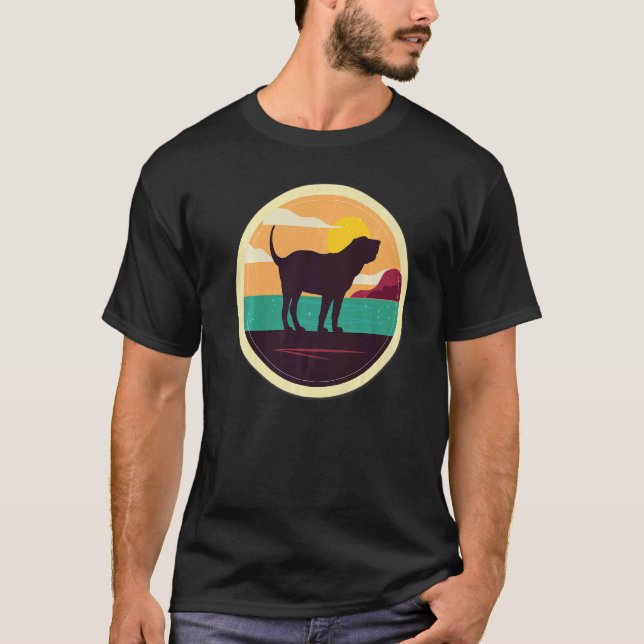 Saint Huberts Hund Bloodhound Retro 55 T Shirt (Framsida)