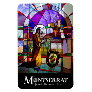 Saint Ignatius-glaset med Montserrat-Logotyp Magnet