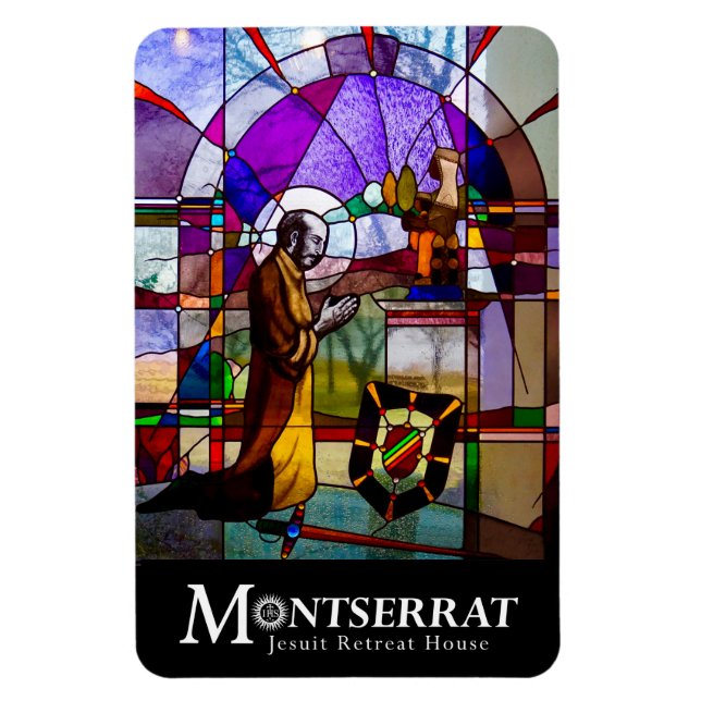 Saint Ignatius-glaset med Montserrat-Logotyp Magnet (Vertikal)