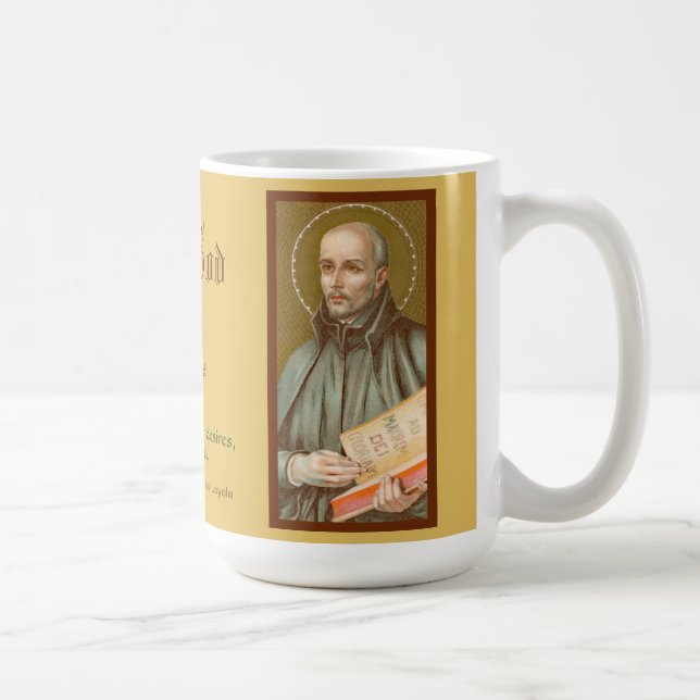 Saint Ignatius Loyola (JM 27; citat) Kaffe Mugg (Höger)