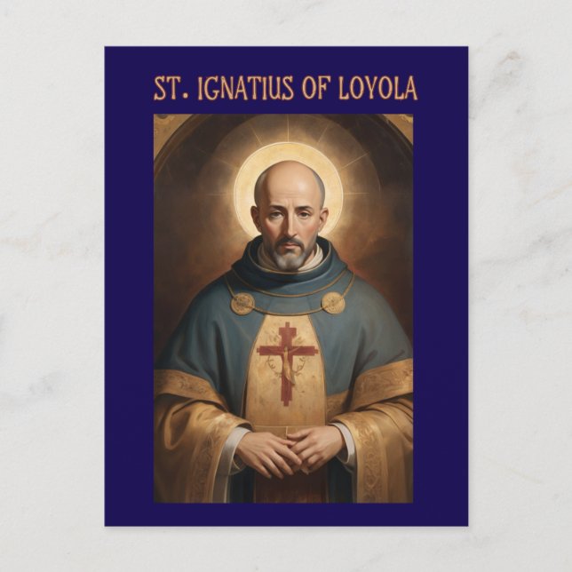 Saint Ignatius, Loyola, romersk-katolsk Vykort (Framsida)