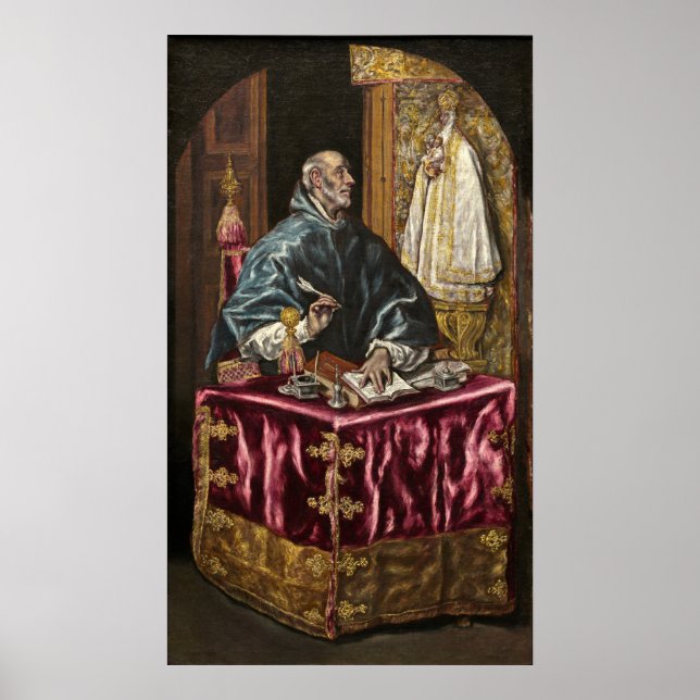 Saint Ildefonso - El Greco, grekisk konst Poster (Framsidan)