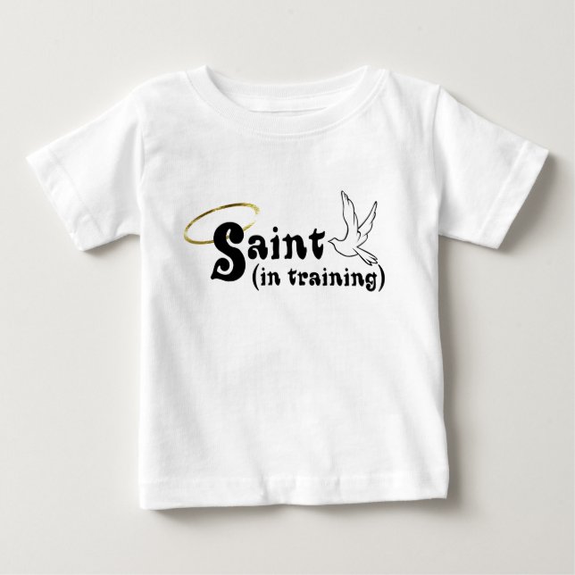 Saint in Training baby T med vingar Tröja (Framsida)