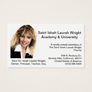 Saint Ishah Laurah Wright Academy & Universitet Visitkort