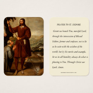 Saint Isidore Religiösan Prayer i Farmer Laborer Visitkort