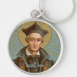 Saint Ivo av Kermartin (BK 015) Rund Silverfärgad Nyckelring