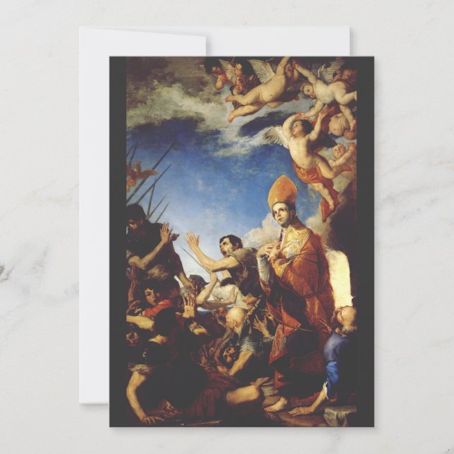Saint Januarius Bishop från Benevento Tack Kort (Framsida)