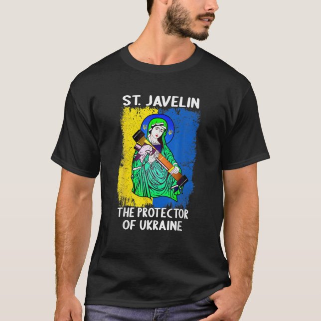 Saint Javelin-försvarare i Ukraina stöder Ukraina T Shirt (Framsida)