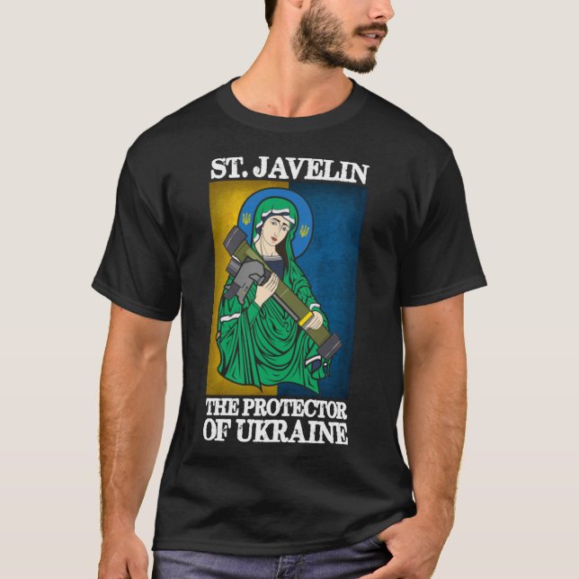 Saint Javelin Protector of Ukraina Classic T-Shirt (Framsida)