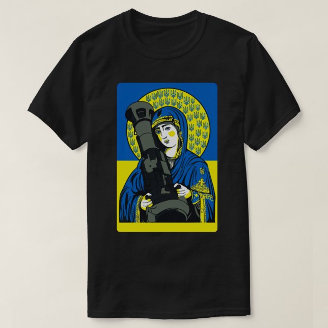 Saint Javelin, Ukrainas Flagga beskyddare T Shirt (Design framsida)