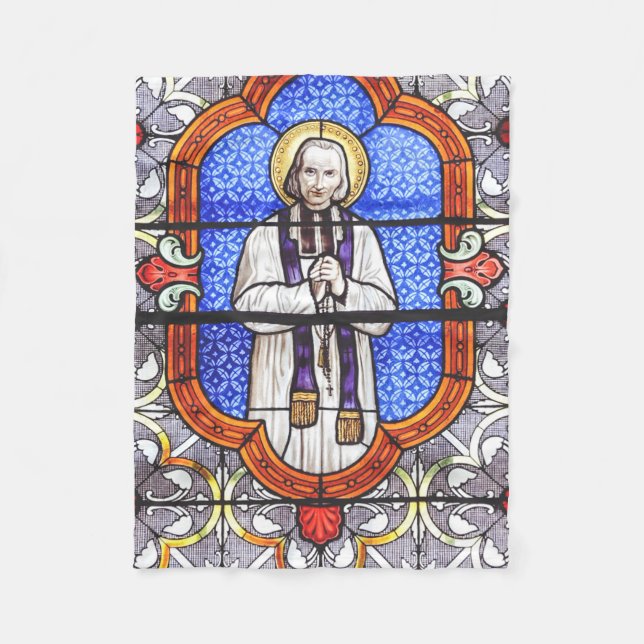 Saint Jean Vianney Premium Själsguide Konsttryck Fleecefilt (Framsidan)