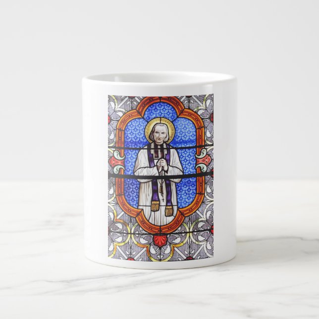 Saint Jean Vianney Premium Själsguide Konsttryck Jumbo Mugg (Framsidan)