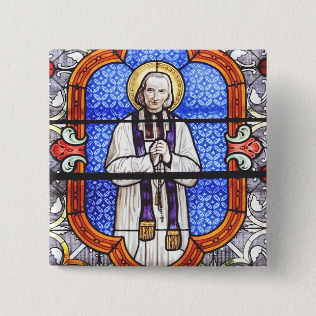 Saint Jean Vianney Premium Själsguide Konsttryck Knapp (Framsida)