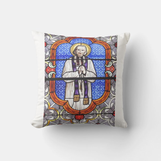 Saint Jean Vianney Premium Själsguide Konsttryck Kudde (Framsida)