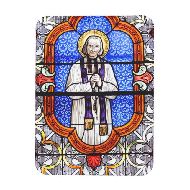 Saint Jean Vianney Premium Själsguide Konsttryck Magnet (Vertikal)