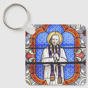 Saint Jean Vianney Premium Själsguide Konsttryck Nyckelring