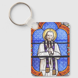 Saint Jean Vianney Premium Själsguide Konsttryck Nyckelring