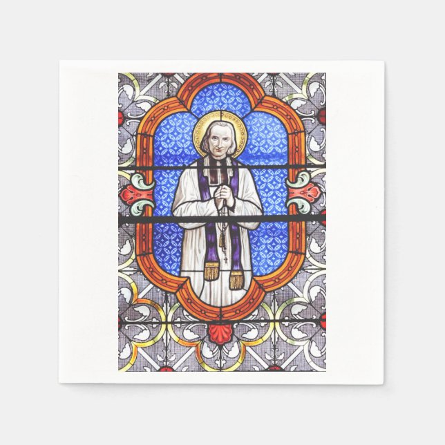 Saint Jean Vianney Premium Själsguide Konsttryck Pappersservett (Framsidan)