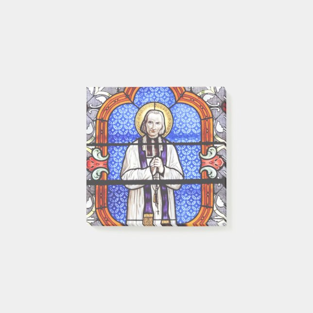 Saint Jean Vianney Premium Själsguide Konsttryck Post-it Block (Framsida)