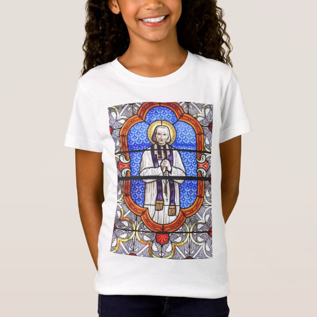Saint Jean Vianney Premium Själsguide Konsttryck T Shirt (Framsida)