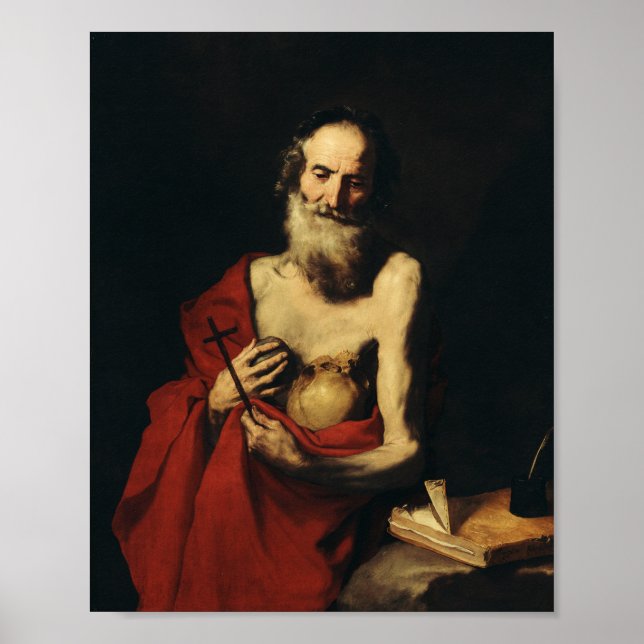 Saint Jerome av Jusepe de Ribera Poster (Framsidan)