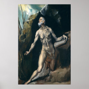 Saint Jerome - El Greco, grekisk konst Poster