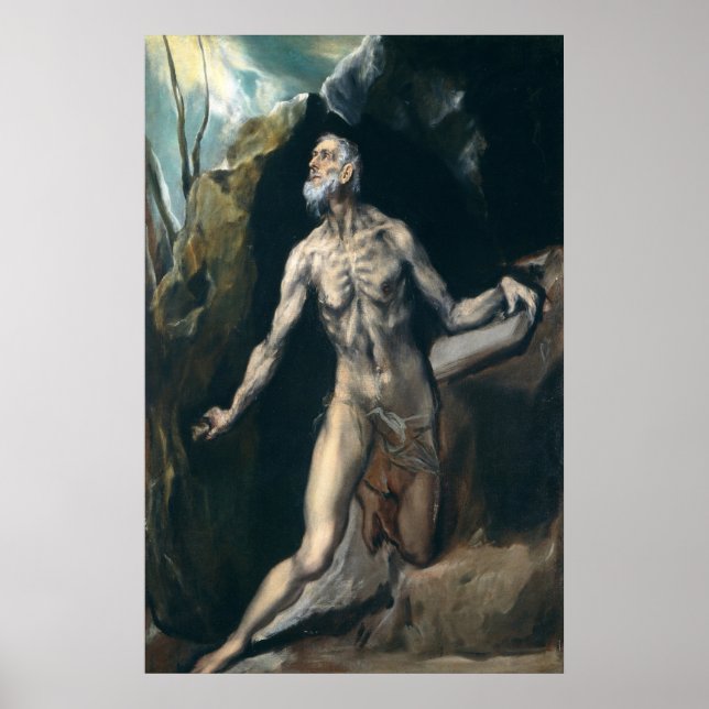 Saint Jerome - El Greco, grekisk konst Poster (Framsidan)