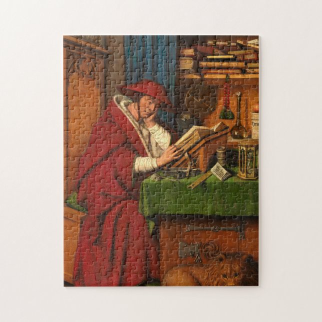 Saint Jerome i hans studie, 1435 av Jan van Eyck Pussel (Vertikal)