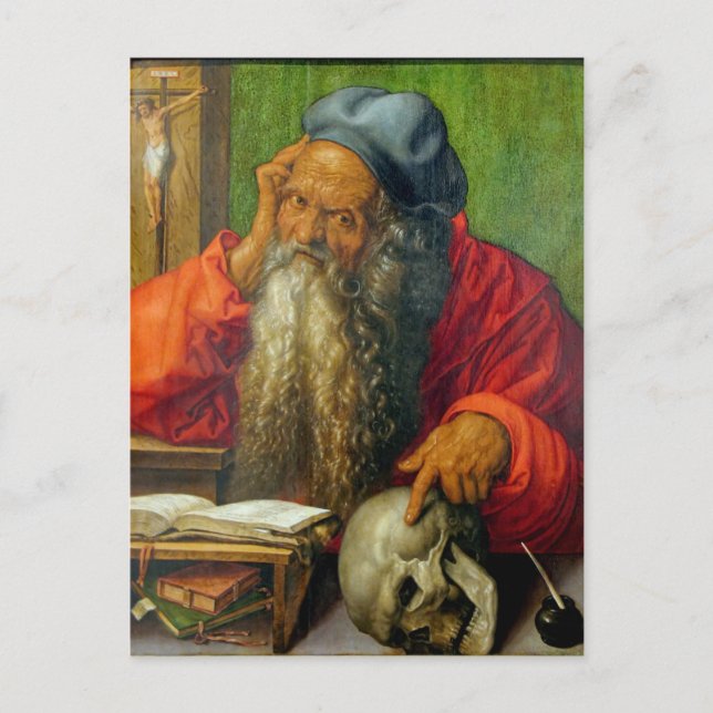 Saint Jerome i hans studie - Albrecht Dürer Vykort (Framsida)