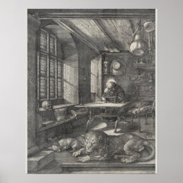 Saint Jerome i sin studie av Albrecht Durer Poster