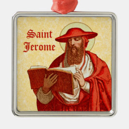 Saint Jerome som kardinal med Bok (P 004) Julgransprydnad Metall