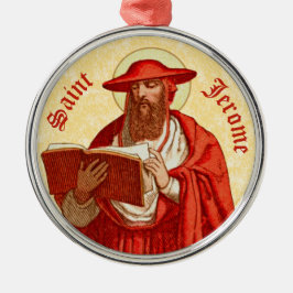 Saint Jerome som kardinal med Bok (P 004) Julgransprydnad Metall