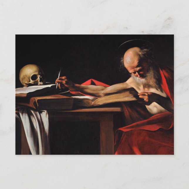 Saint Jerome Writing 1606 från Caravaggio Vykort (Framsida)