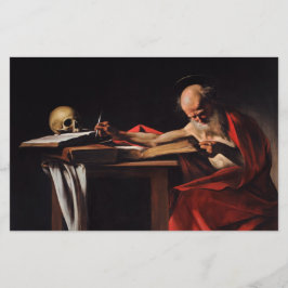 Saint Jerome Writing (av Caravaggio) Brevpapper