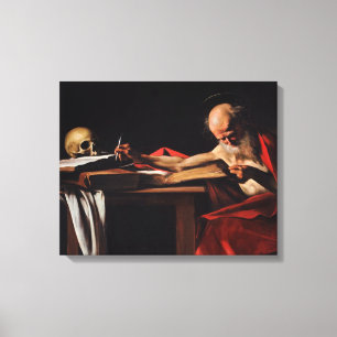 Saint Jerome Writing (av Caravaggio) Canvastryck