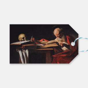 Saint Jerome Writing (av Caravaggio) Presentetikett