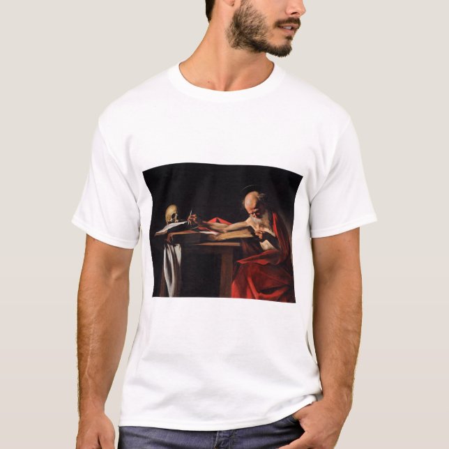 Saint Jerome Writing (av Caravaggio) T Shirt (Framsida)