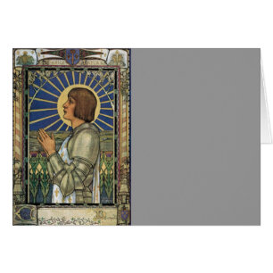 Saint Joan of Arc Stached Glass Image Hälsningskort