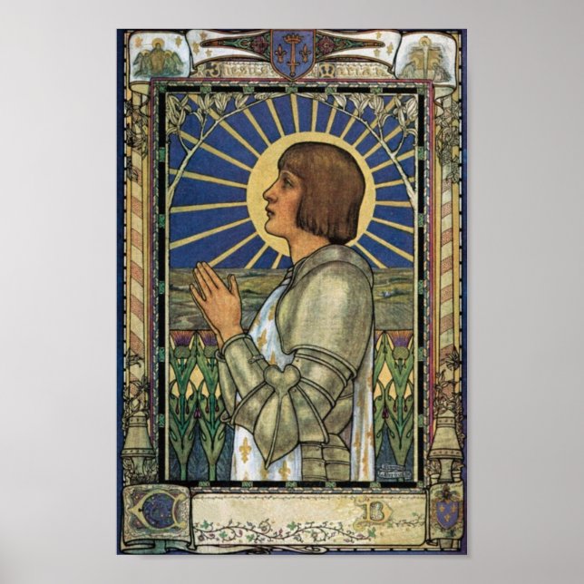 Saint Joan of Arc Stached Glass Image Poster (Framsidan)