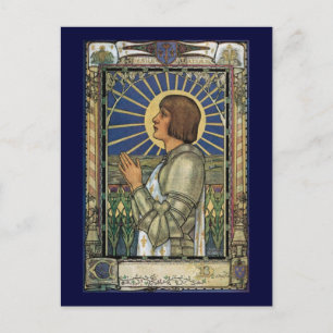 Saint Joan of Arc Stached Glass Image Vykort