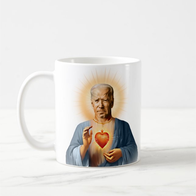 Saint Joe Biden Prayer Candle Kaffemugg (Vänster)