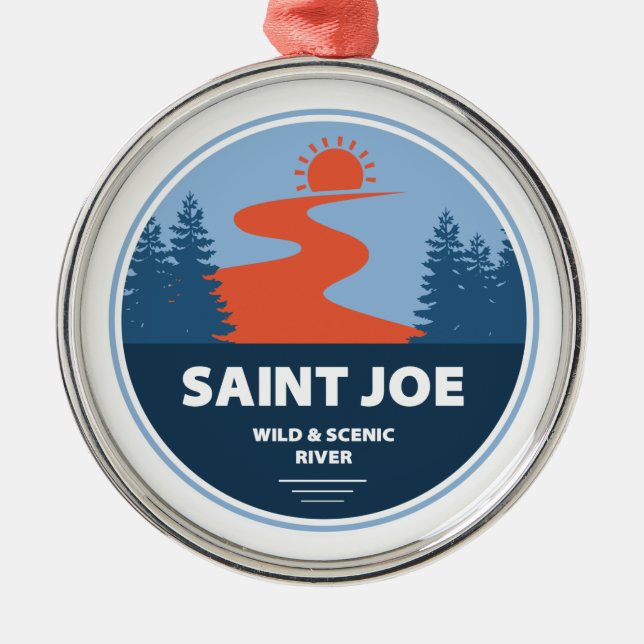 Saint Joe Vild och floden Idaho Julgransprydnad Metall (Framsidan)