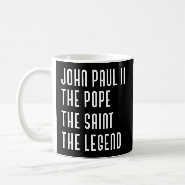 Saint Johannes Paul Ii Jp2 katolsk påve Legend Rel Kaffemugg (Vänster)