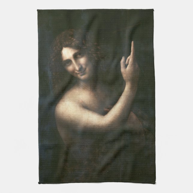 Saint John Baptist, Leonardo da Vinci Kökshandduk (Vertikal)