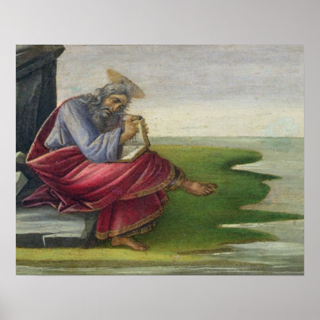 Saint John Divine on Patmos, Skriva Bok Poster (Framsidan)