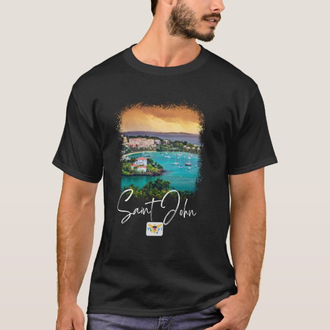 Saint John Island Sunset T Shirt (Framsida)