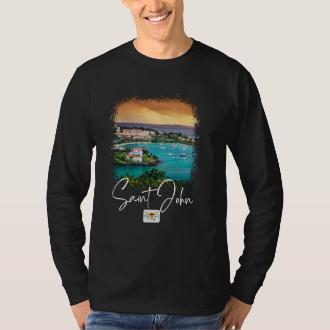 Saint John Island Sunset T Shirt (Framsida)