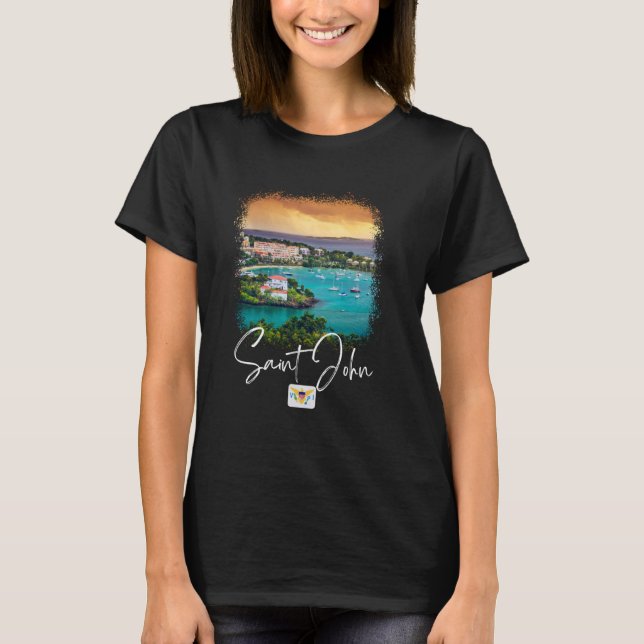 Saint John Island Sunset T Shirt (Framsida)