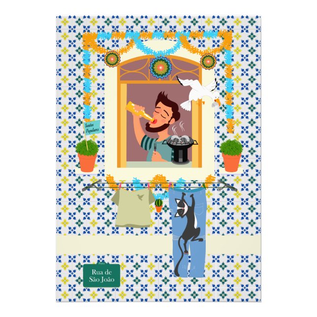 Saint John portugisisk Festa granne Fototryck (Framsidan)