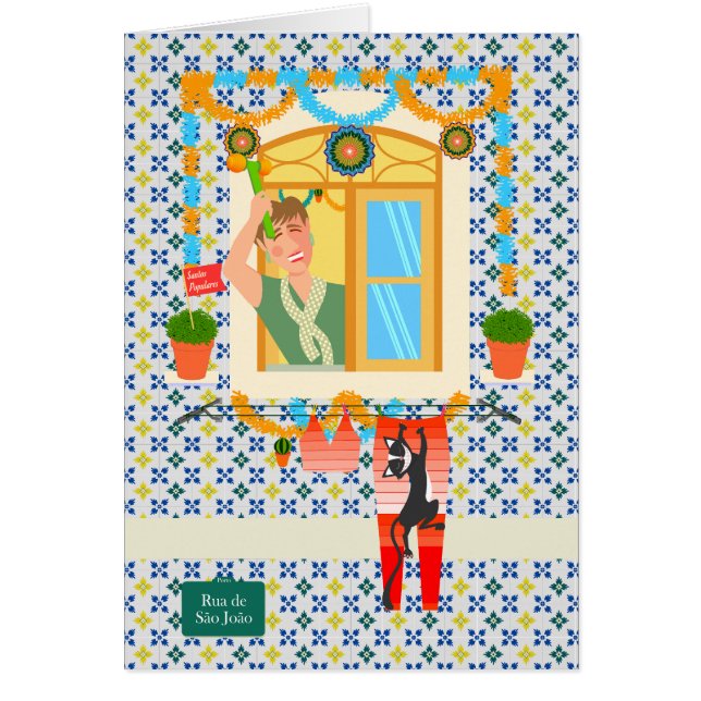 Saint John portugisisk Festa granne Hälsningskort (Framsidan)
